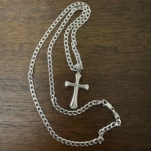 White Gold Necklace with Cross
